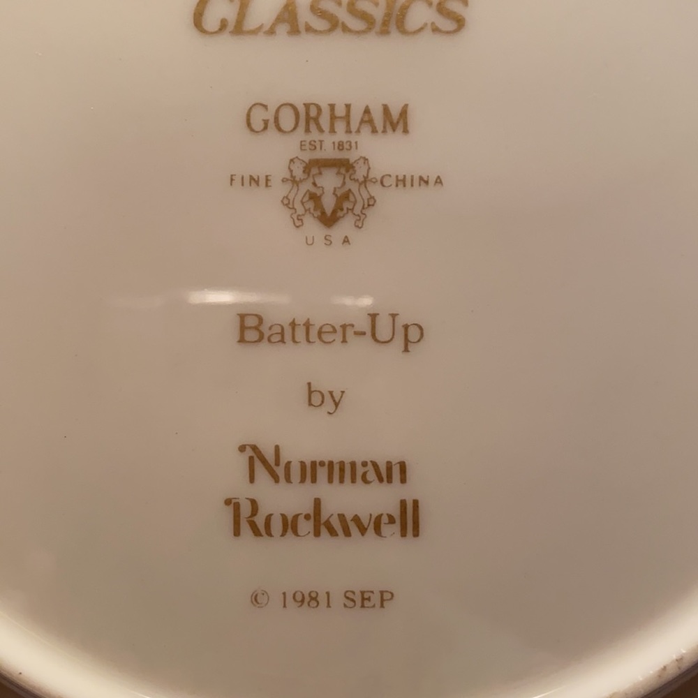 Norman Rockwell Batter Up Plate from the Danbury Mint Released Sept 1981 - Picture 4 of 6